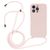 Mobigear Lanyard iPhone 14 Pro Siliconen Hoesje met koord - Sand Pink