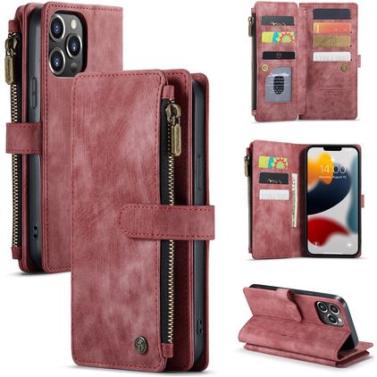 Caseme C30 iPhone 13 Pro Max Hoesje Bookcase Portemonnee - Rood