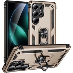 Mobigear Armor ring Samsung Galaxy S25 Ultra Hoesje Hardcase Backcover Shockproof met Ringhouder - Goud