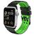 Mobigear Aero Armor Siliconen Apple Watch Bandje Gespsluiting - 49/46/45/44 mm - Zwart / Groen