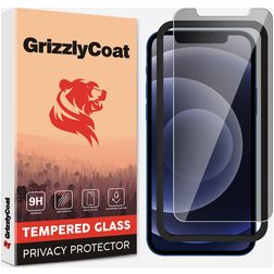 GrizzlyCoat Easy Fit AntiSpy iPhone 12 Pro Max Glazen Screenprotector Privacy - Case Friendly + Installatie Frame