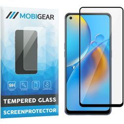 Mobigear Premium OPPO A74 4G Glazen Screenprotector - Case Friendly - Zwart