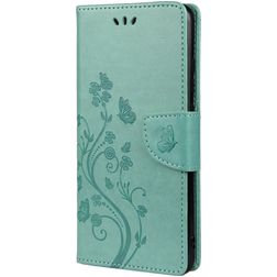 Mobigear Flowers Samsung Galaxy A53 Hoesje Bookcase Portemonnee - Turquoise