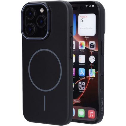 Mobiparts Slim Line iPhone 16 Pro MagSafe Hoesje Hardcase Backcover - Onyx Black