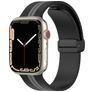 Mobigear Stripe Mag Siliconen Apple Watch Bandje Magneetsluiting - 42/41/40/38 mm - Zwart / Grijs