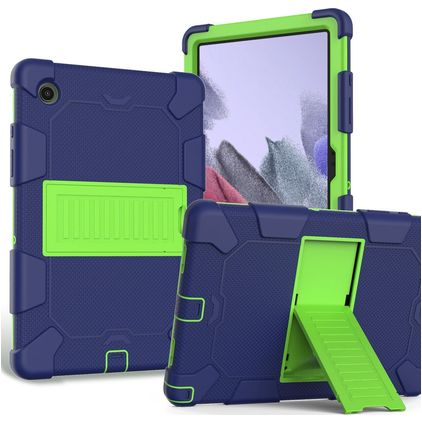 Mobigear ShieldStand Samsung Galaxy Tab A8 10.5 (2021) Hoes Hard Kunststof,Siliconen Backcover + Standaard - Blauw / Groen
