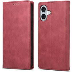 Mobigear Wallet iPhone 16 Hoesje Bookcase Portemonnee - Rood