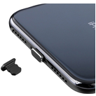 Mobigear Essentials Aluminium Anti-stofplug - Apple Lightning - Zwart (2-Pack)