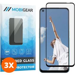 Mobigear Premium OPPO A52 Glazen Screenprotector - Case Friendly - Zwart (3-Pack)