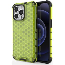 Mobigear Honeycomb iPhone 14 Hoesje Hardcase Backcover Shockproof - Groen