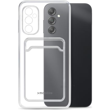 Mobilize Gelly Card Doorzichtig Samsung Galaxy A34 Hoesje Flexibel TPU Backcover met Pasjeshouder - Transparant