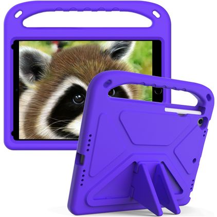 Mobigear AeroArmor iPad 7 (2019) Kinder Tablethoes met Handvat + Stylus Houder - Paars