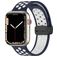Mobigear Sport Plus Mag Siliconen Apple Watch Bandje Magneetsluiting - 42/41/40/38 mm - Wit / Marineblauw