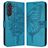 Mobigear Butterfly Samsung Galaxy M55 Hoesje Bookcase Portemonnee - Blauw
