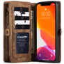 Caseme 008 iPhone 12 Hoesje Uitneembare 2in1 Bookcase Portemonnee - Bruin