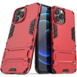 Mobigear Armor Stand iPhone 13 Pro Max Hoesje Hardcase Backcover Shockproof met Standaard - Rood