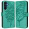 Mobigear Flowers Samsung Galaxy A17 Hoesje Bookcase Portemonnee - Groen