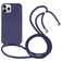 Mobigear Lanyard iPhone 16 Pro Max Siliconen Hoesje met koord - Donkerblauw