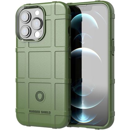 Mobigear Rugged Shield iPhone 13 Pro Max Hoesje Flexibel TPU Backcover Shockproof - Groen