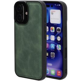Mobiparts Classic iPhone 16 MagSafe Hoesje TPU,Kunstleer Backcover - Emerald Green
