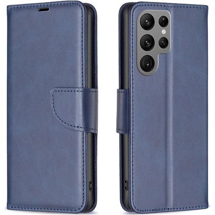 Mobigear Excellent Samsung Galaxy S23 Ultra Hoesje Bookcase Portemonnee - Blauw