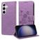 Mobigear Flowers Samsung Galaxy S25 Plus Hoesje Bookcase Portemonnee - Paars