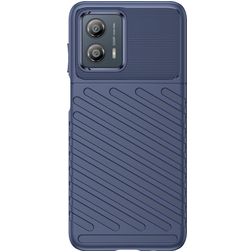 Mobigear Groove Motorola Moto G53 5G Hoesje Flexibel TPU Backcover - Blauw