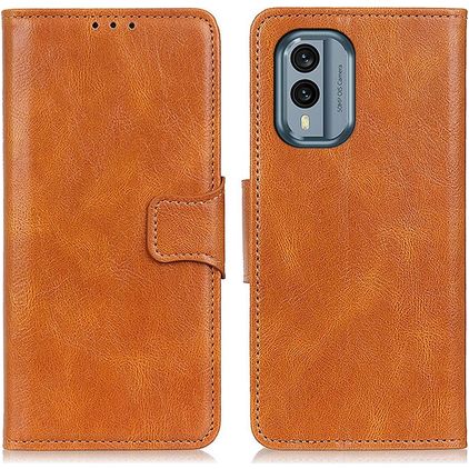 Mobigear Classy Nokia X30 Hoesje Bookcase Portemonnee - Cognac