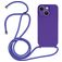 Mobigear Lanyard iPhone 14 Siliconen Hoesje met koord - Paars