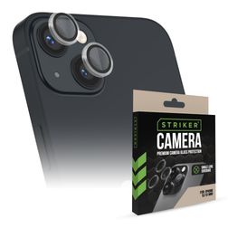 Striker Single Lens iPhone 13 Glazen Camera Lens Protector - Case Friendly - Zwart