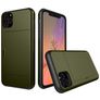 Mobigear Card iPhone 11 Pro Hoesje Hardcase Backcover Shockproof met Pasjeshouder - Legergroen