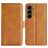 Mobigear Slim Magnet Samsung Galaxy S25 FE Hoesje Bookcase Portemonnee - Cognac