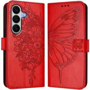 Mobigear Butterfly Samsung Galaxy A27 Hoesje Bookcase Portemonnee - Rood