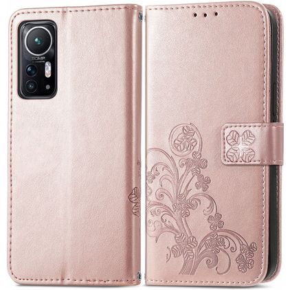 Mobigear Clover Xiaomi 12 Hoesje Bookcase Portemonnee - Roségoud