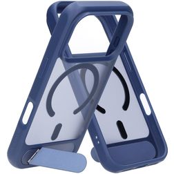 Mobiparts Hardcover iPhone 18 Pro MagSafe Hoesje Hardcase Backcover met Standaard - Satin Blue