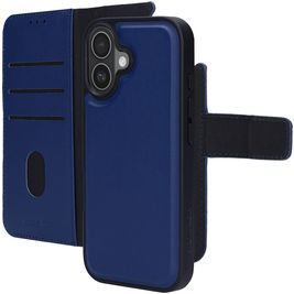 Mobiparts iPhone 17 Hoesje Echt Leer Uitneembare 2in1 Bookcase Portemonnee - Blauw