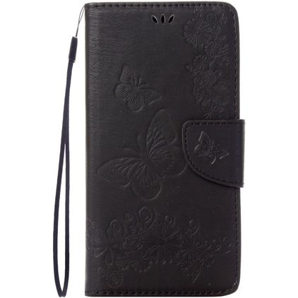Mobigear Butterfly iPhone SE (2020) Hoesje Bookcase Portemonnee - Zwart