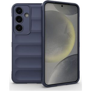 Mobigear Bumpy Samsung Galaxy S25 Hoesje Flexibel TPU Backcover - Donkerblauw