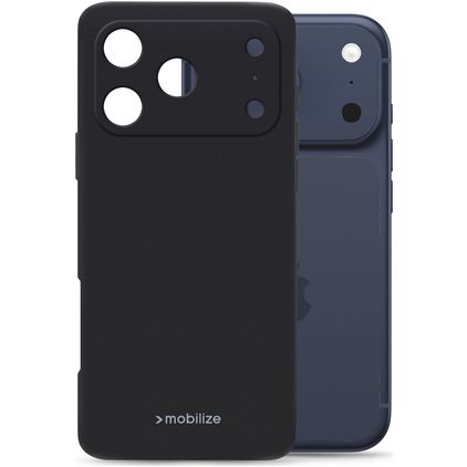 Mobilize Rubber Gelly iPhone 17 Pro Hoesje Flexibel TPU Backcover - Zwart