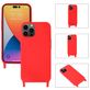Mobigear Lanyard iPhone 14 Pro Max Siliconen Hoesje met koord - Rood