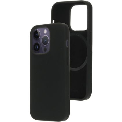 Mobiparts iPhone 14 Pro Siliconen MagSafe Hoesje Backcover - Zwart