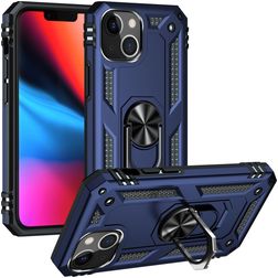 Mobigear Armor Ring iPhone 14 Hoesje Hardcase Backcover Shockproof met Ringhouder - Blauw