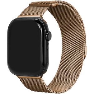 Mobilize RVS Milanese Apple Watch Bandje Magneetsluiting - 49/46/45/44 mm - Roségoud