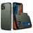 Mobigear Card iPhone 12 Hoesje Hardcase Backcover Shockproof met Pasjeshouder - Legergroen
