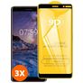Mobigear Premium Nokia 3.1 Plus Glazen Screenprotector - Case Friendly - Zwart (3-Pack)