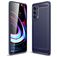 Mobigear Brushed Slim Motorola Edge (2021) Hoesje Flexibel TPU Backcover - Marineblauw