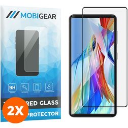Mobigear Curved LG Wing Glazen Screenprotector - Case Friendly - Zwart (2-Pack)