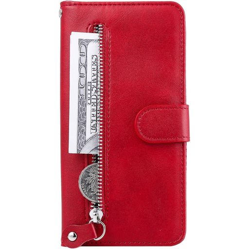 Mobigear Zipper Huawei P40 Lite 5G Hoesje Bookcase Portemonnee - Rood