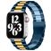 Mobigear Antwerp Stalen Apple Watch Bandje Vouwsluiting - 42/41/40/38 mm - Blauw / Goud