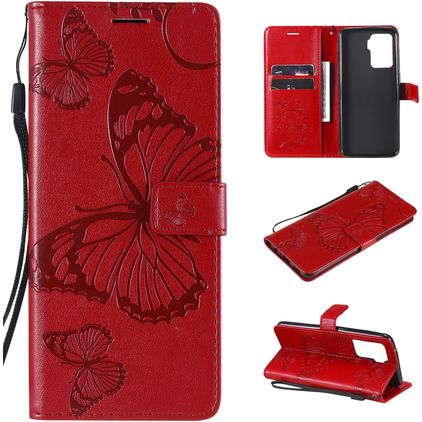 Mobigear Butterfly OPPO A94 5G Hoesje Bookcase Portemonnee - Rood
